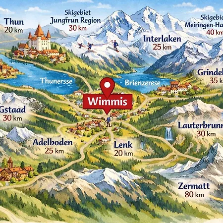 Winterzeit Near Interlaken Thun Spiez Kandersteg 公寓 Wimmis